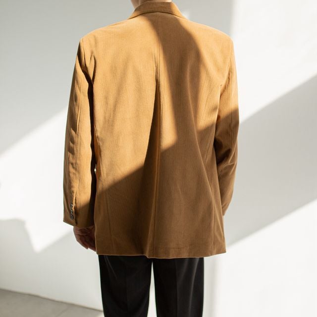 予約販売】テーラードジャケット 袖タグ 無地 コーデュロイ アウター
