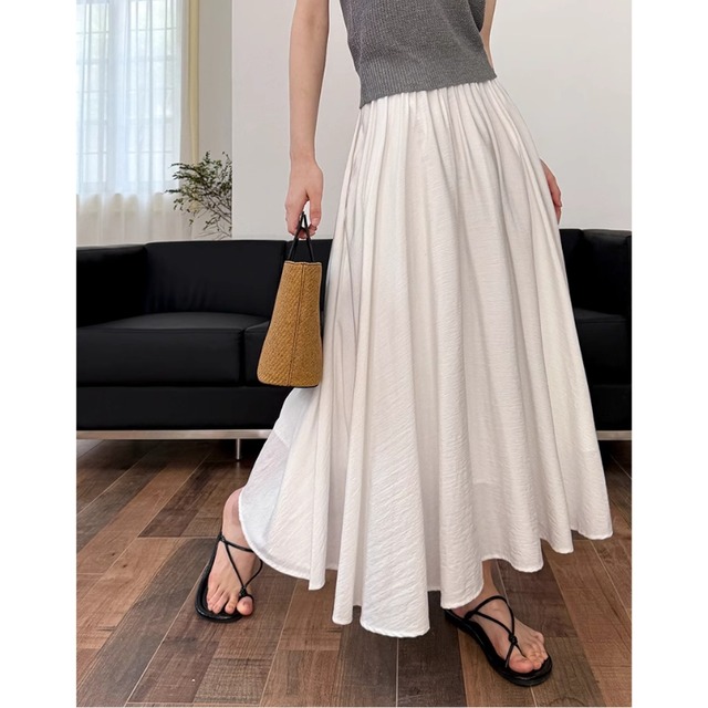 フレア　ロングスカート ウエストゴム  00098