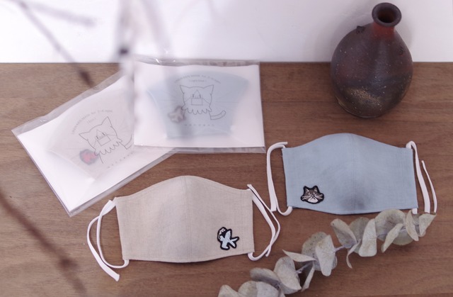 【選べるﾜｯﾍﾟﾝ付き】幼児向けリネン立体マスク