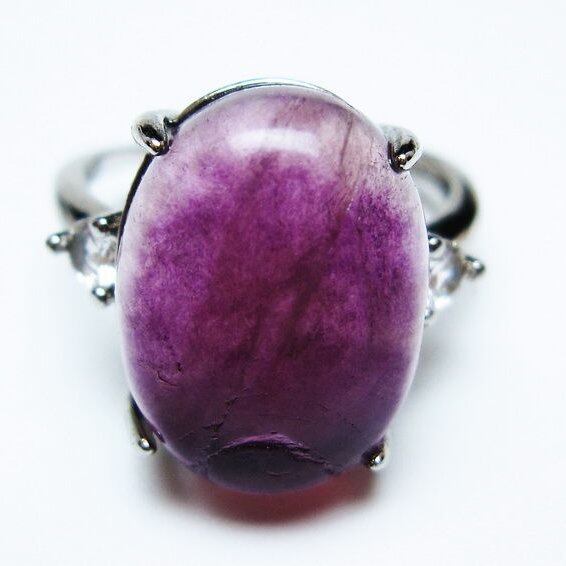 フローライト リング 蛍石 指輪 フリーサイズ 17号 一点物 メール便可 [M便 1/20] 115-7109