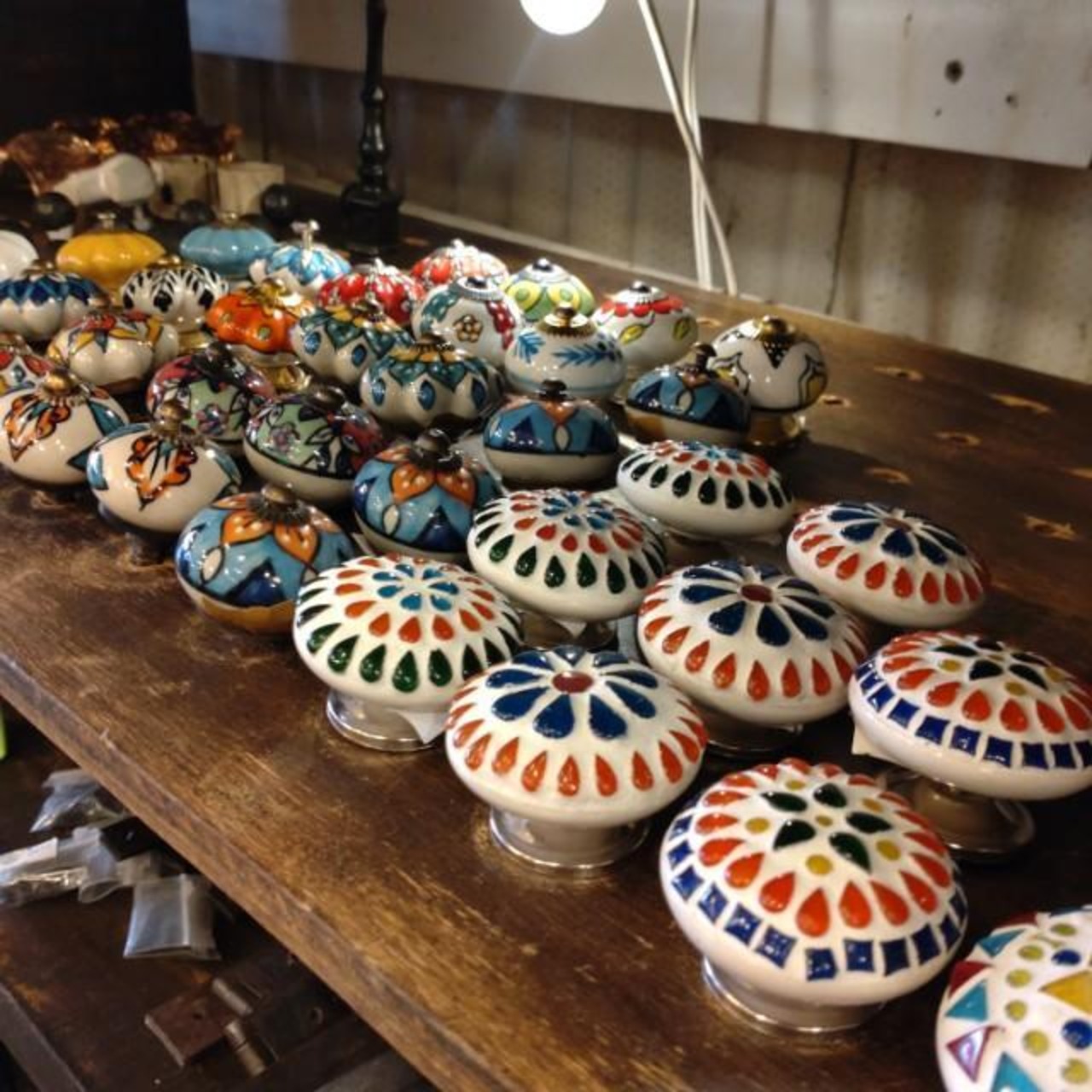 India Blue Pottery Knob Drawer Pull Handle 8Type in Total Pottery