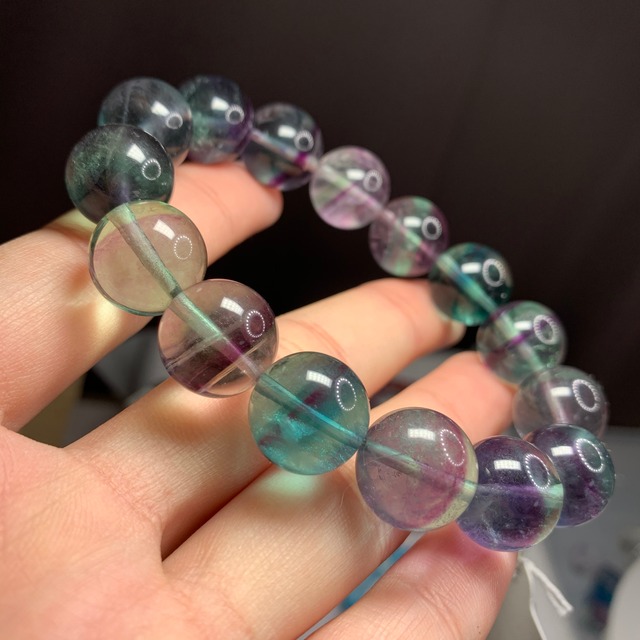 大玉✩透明度有✩バイカラーフローライトブレスレット