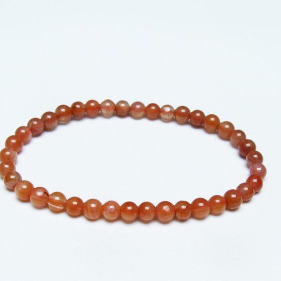 ナンホーンアゲート ブレスレット 5mm 南紅瑪瑙 ブレス 一点物 メール便可 [M便 1/10] 111-42137