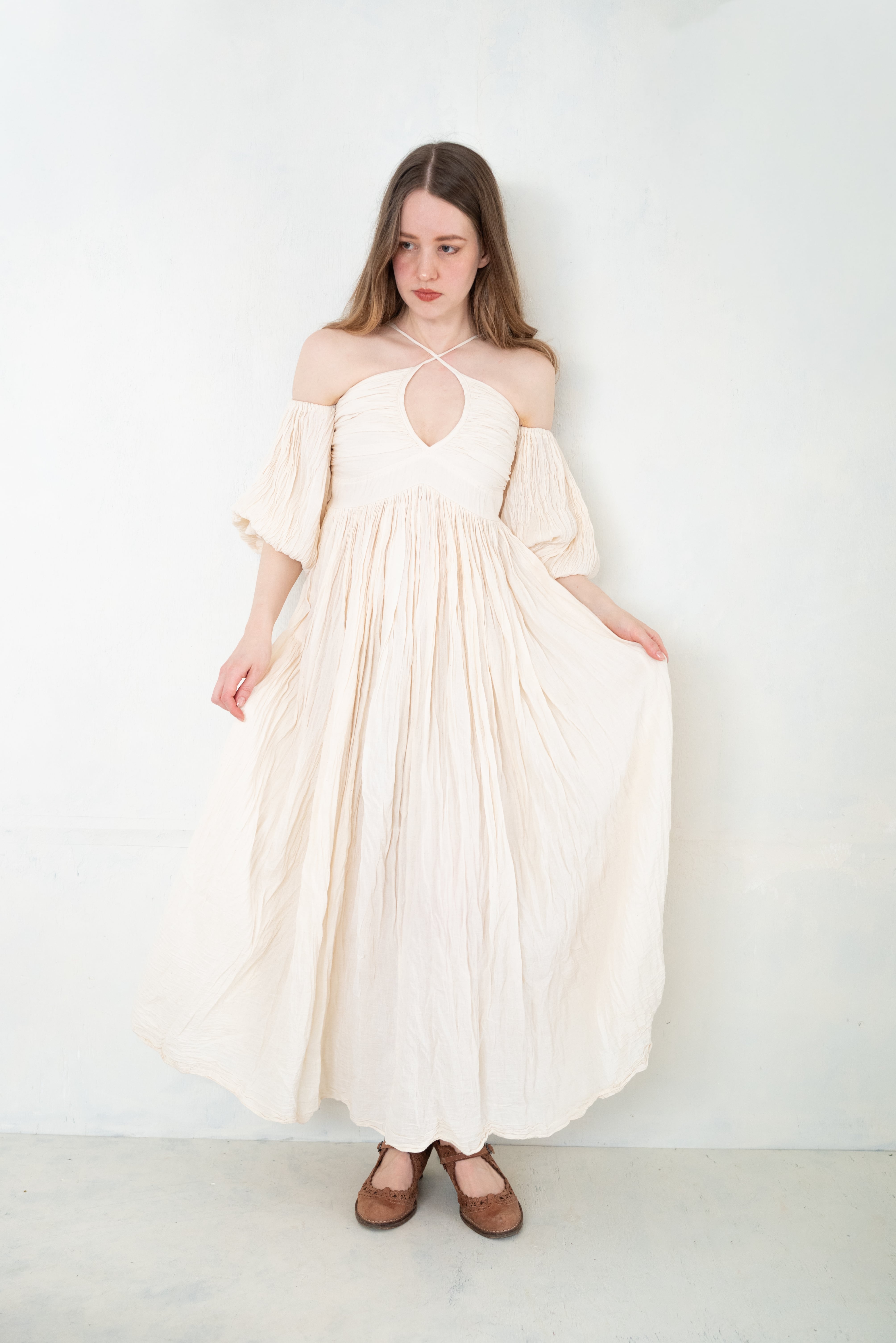 Aurelia (オレリア)黄金の光/オーガニックコットンワンピース(ロング)