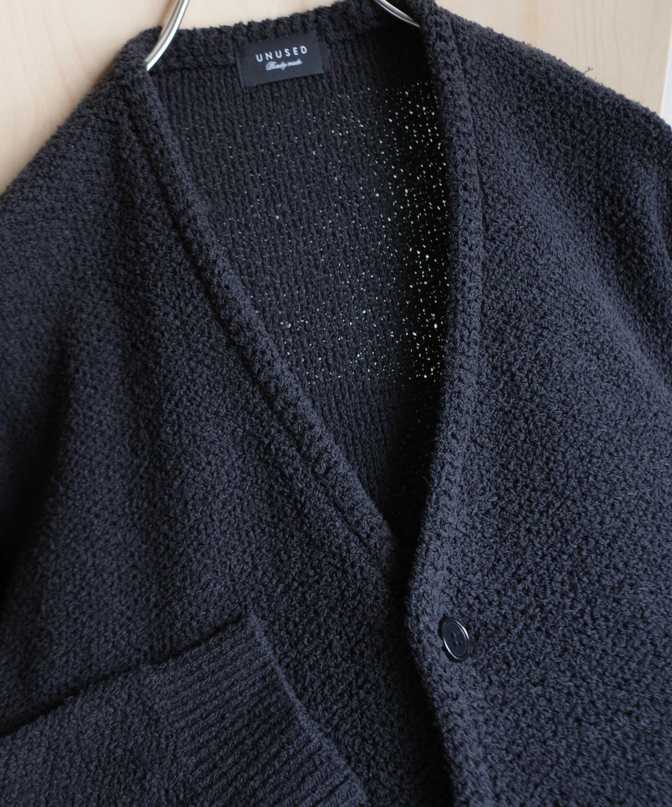 UNUSED / US2552 HONEY COMB KNIT CARDIGAN(BLACK) | AfterSchool