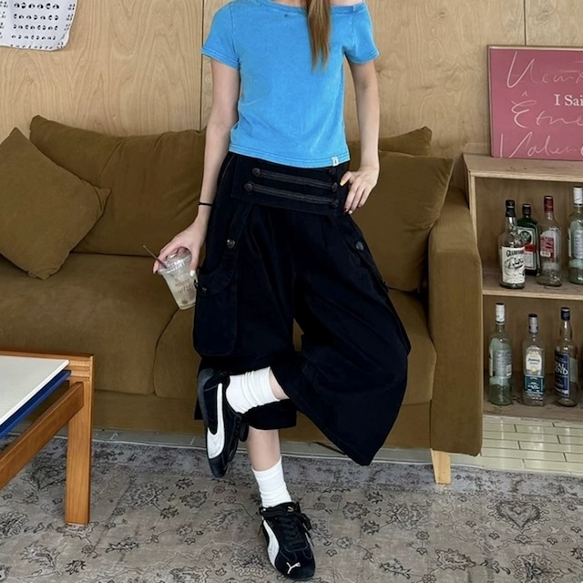 ナポレオンフロントフラップクロップドパンツ 2col R02463