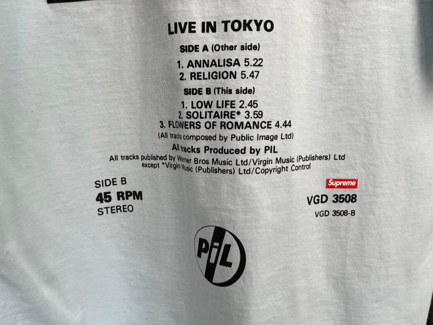 80sPiL Live In Tokyo Tee★Pale Blue★L★ピル★アキラ
