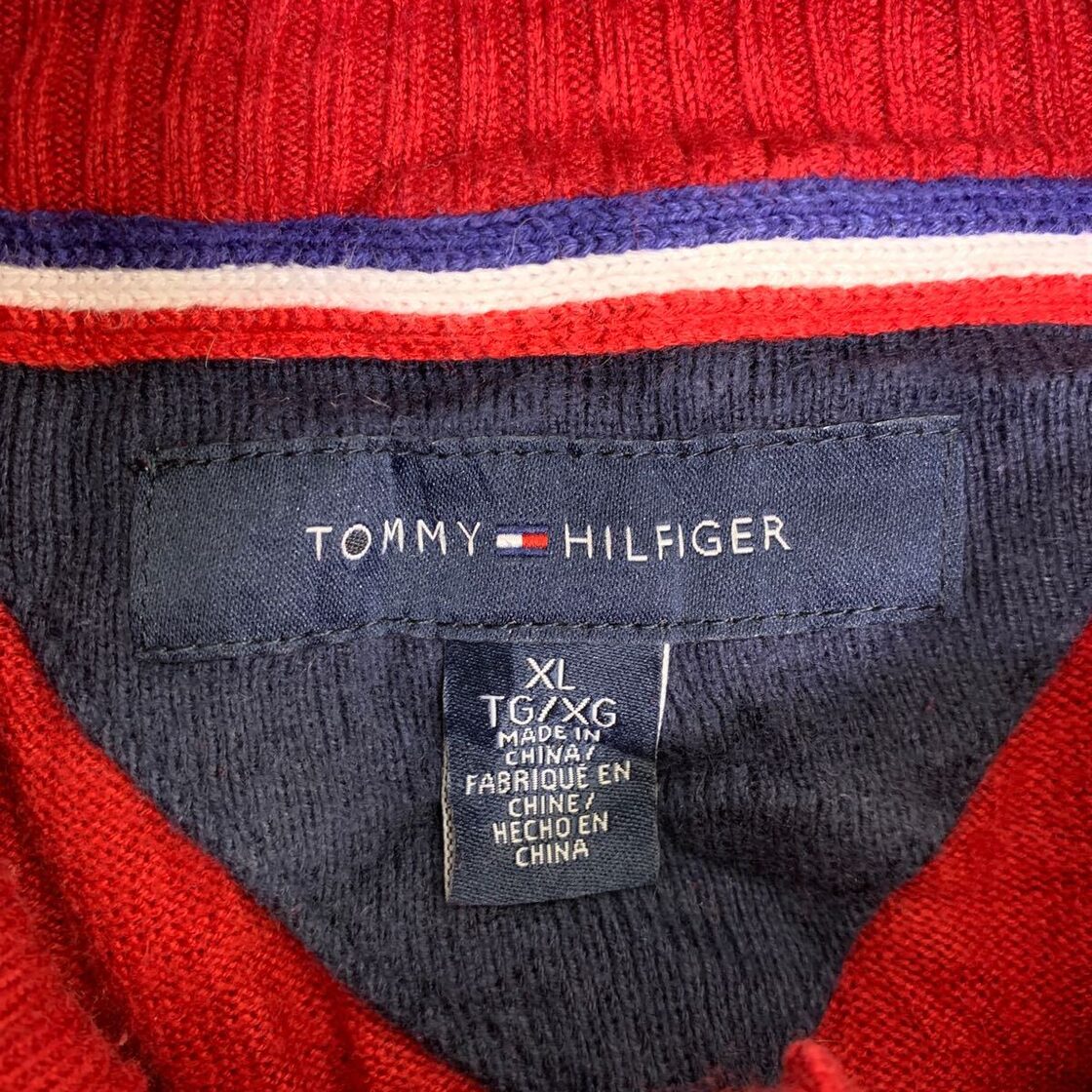 TOMMY HILFIGER ニット セーター XLサイズ トミーヒルフィガー ハーフ 