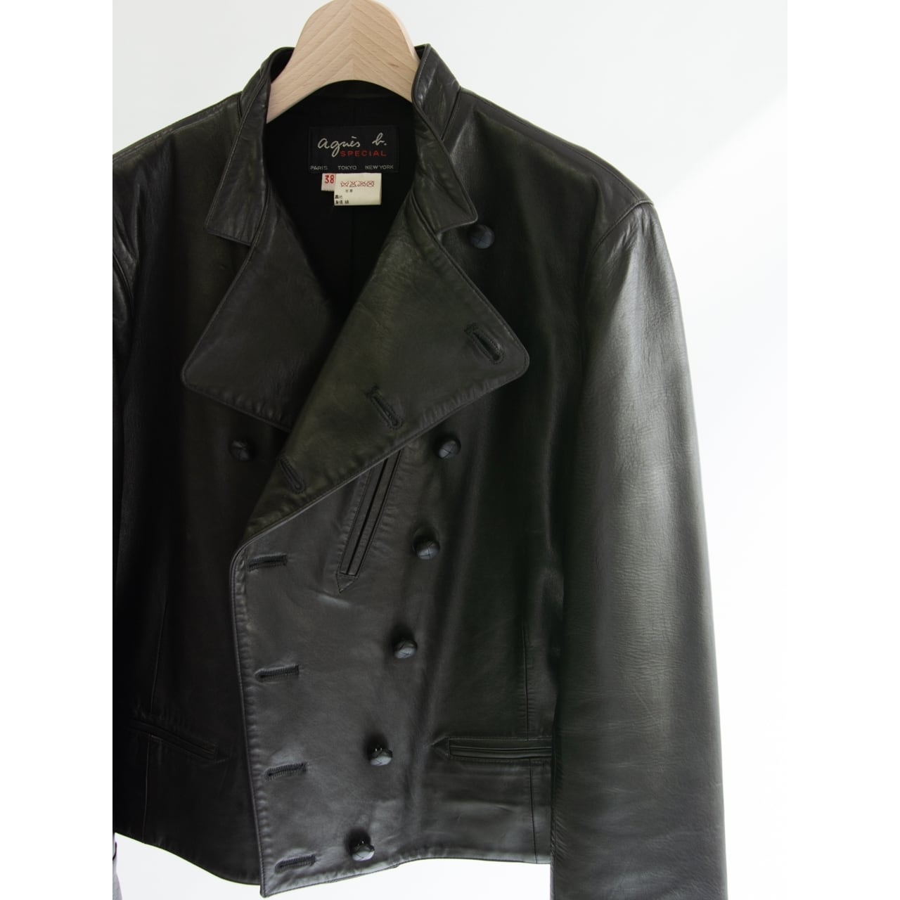 agnes b. SPECIAL】Made in France 90's Leather Cook Jacket