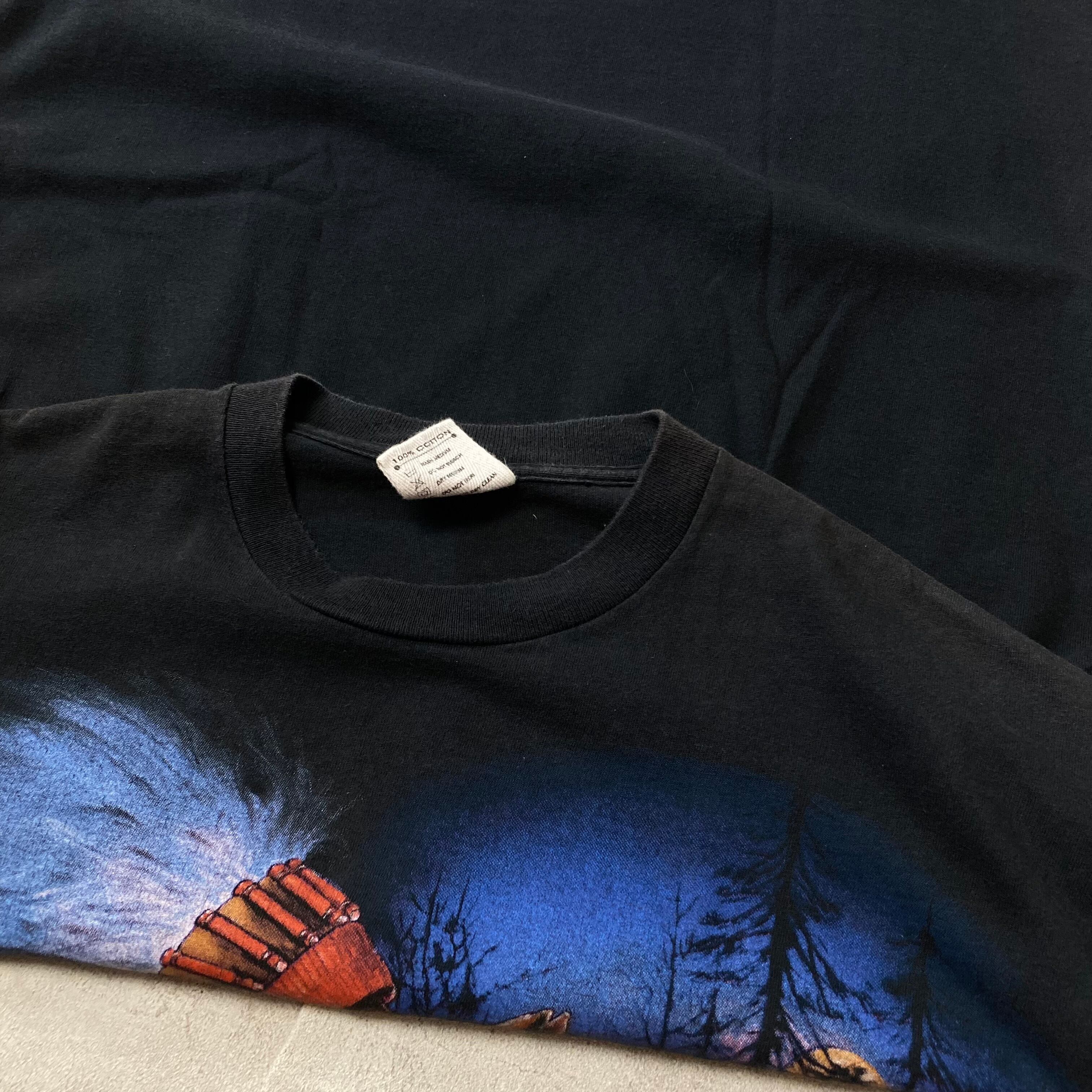 90s USA製 ビンテージ ネイティブ インディアンヘッド ウルフ Tシャツ