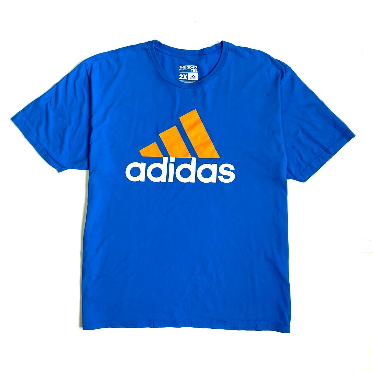 ビッグサイズ adidas アディダス ロゴ プリントTシャツ メンズ2XL 古着