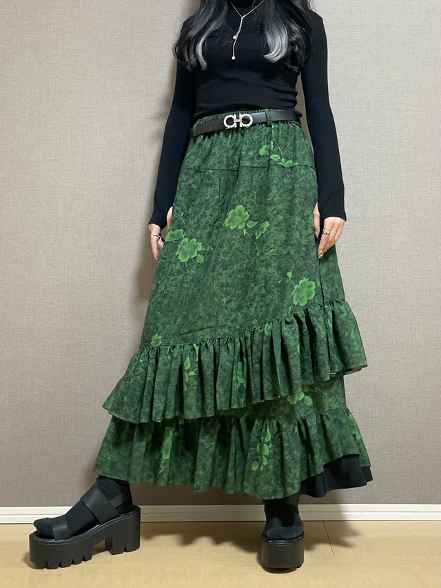 Long skirt 緑 124