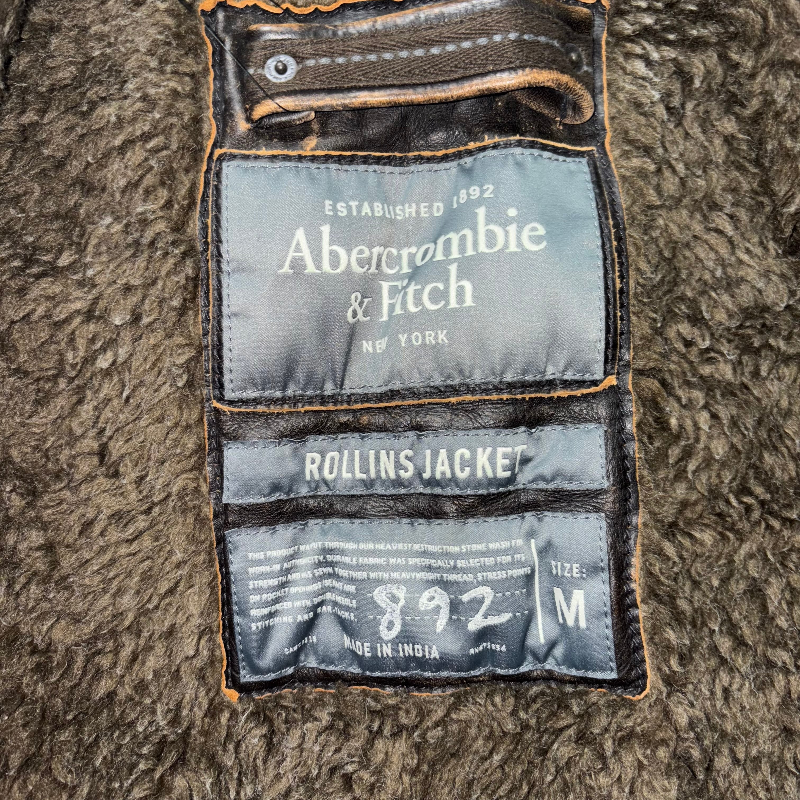 ABERCROMBIE & FITCH leather “ROLLINS JACKET” | NOIR ONLINE