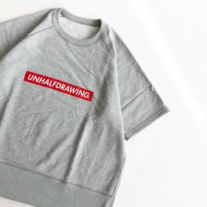 UNHALF DRAWING / SHORT SLEEVE SWEAT / BOX LOGO / GRAY