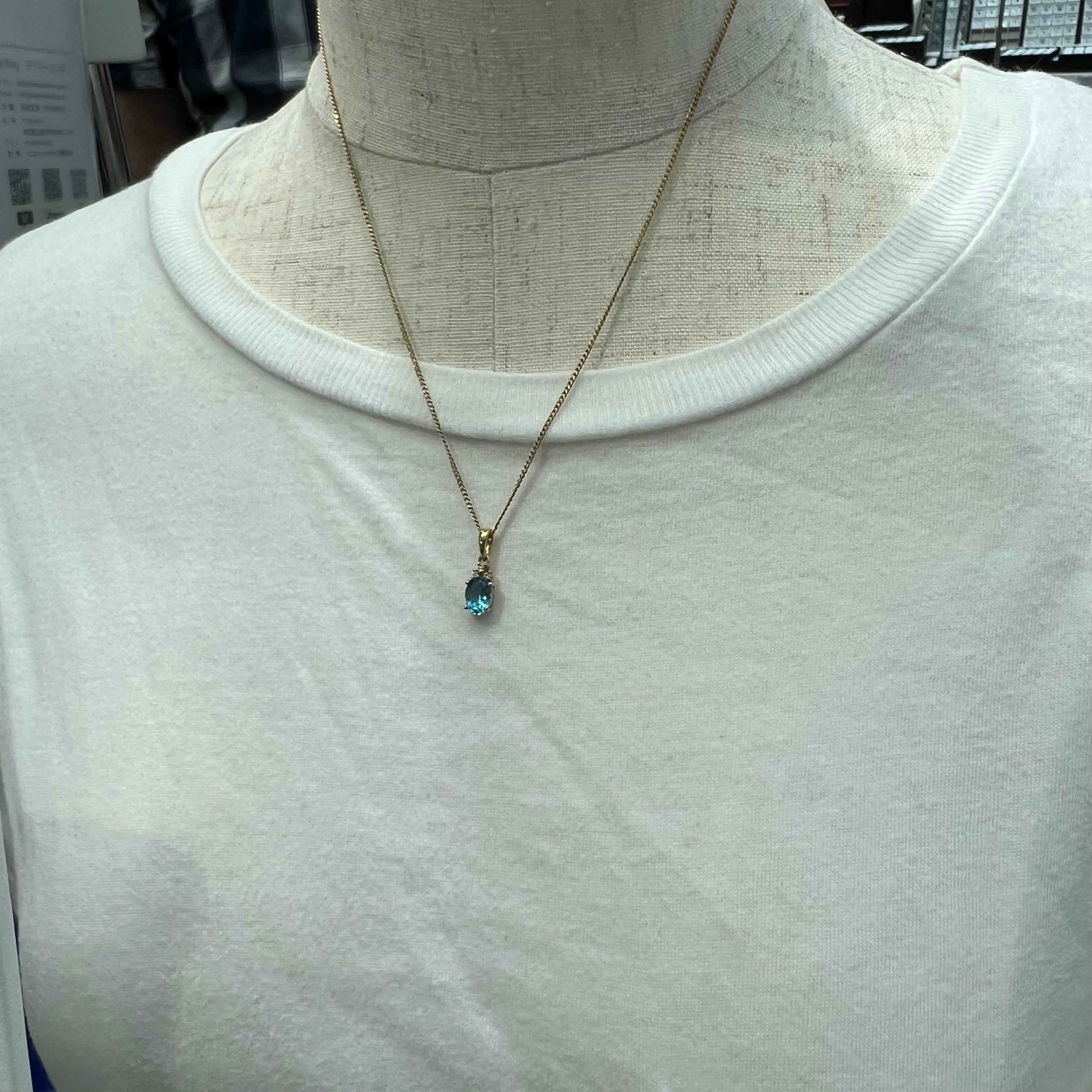 K18 イタリア ウノアエレ ブルートパーズ ダイヤモンド 40cm