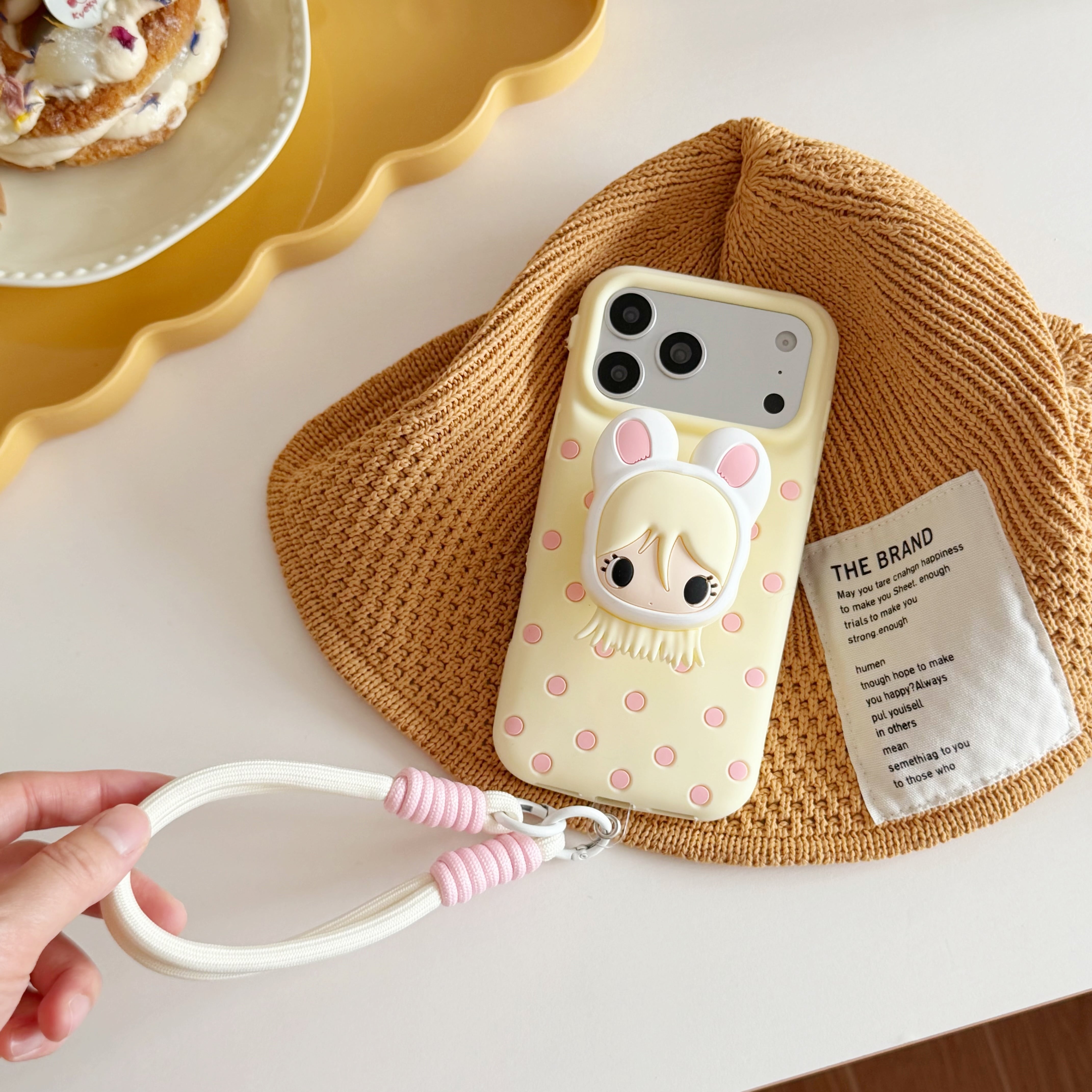 うさ耳アキコちゃん iPhone 17 16 15 14 13 ケース ドット柄 可愛い