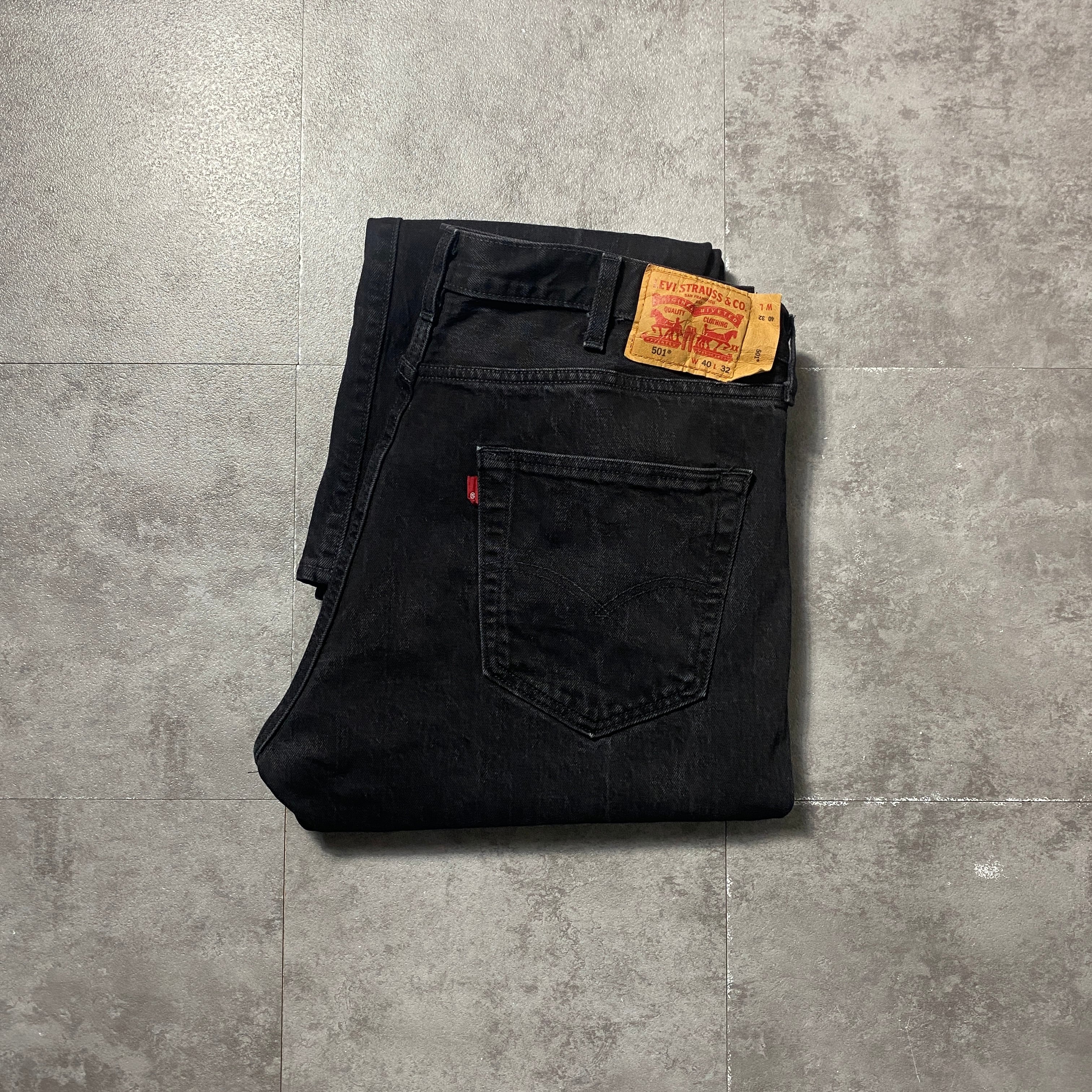 4枚リーバイス501 フェードブラックデニム　ストレートジーンズW40 L32 W40 L32】Levis 501 リーバイス ボタンフライ ストレート ブラック