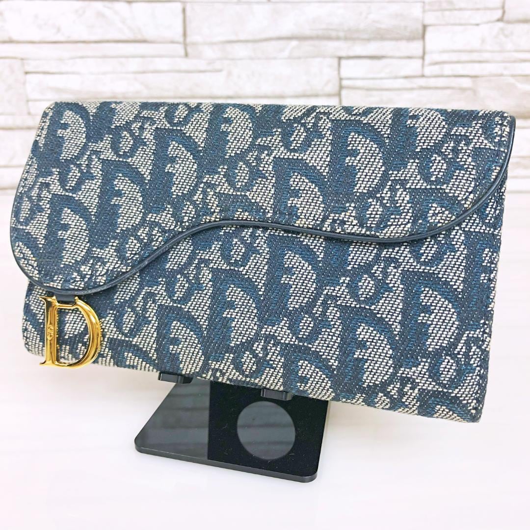 CHRISTIAN ファッション 【美品】Dior ディオール オブリーク 三つ折り