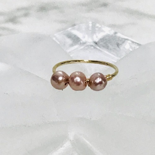 M.H triple pearl ring (pink) #11 SWAY