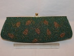 緑ビーズビンティージバック green color bead vintage bag (made in Japan)(No62)