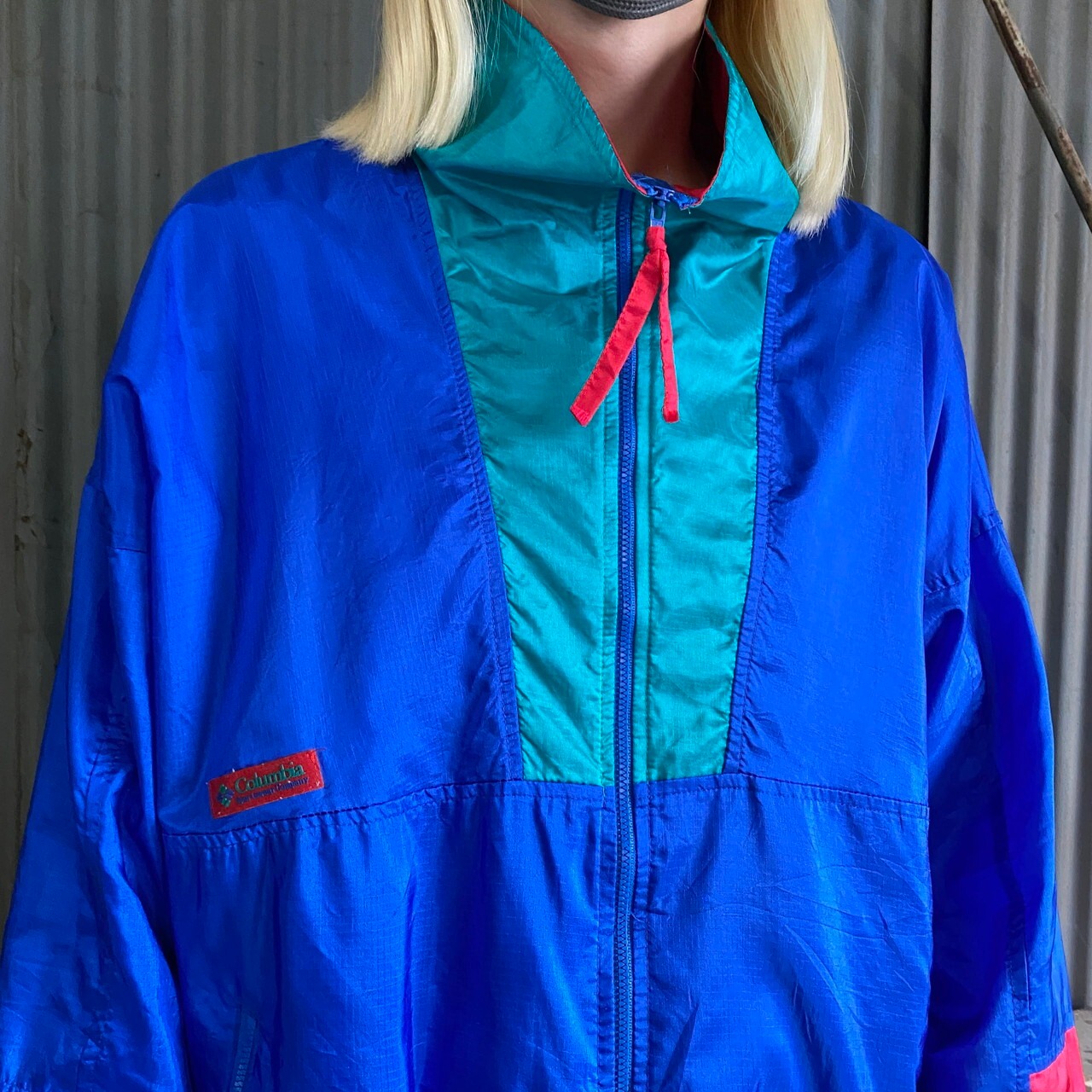 90年代 Columbia コロンビア ハイネック リップストップ ナイロン 