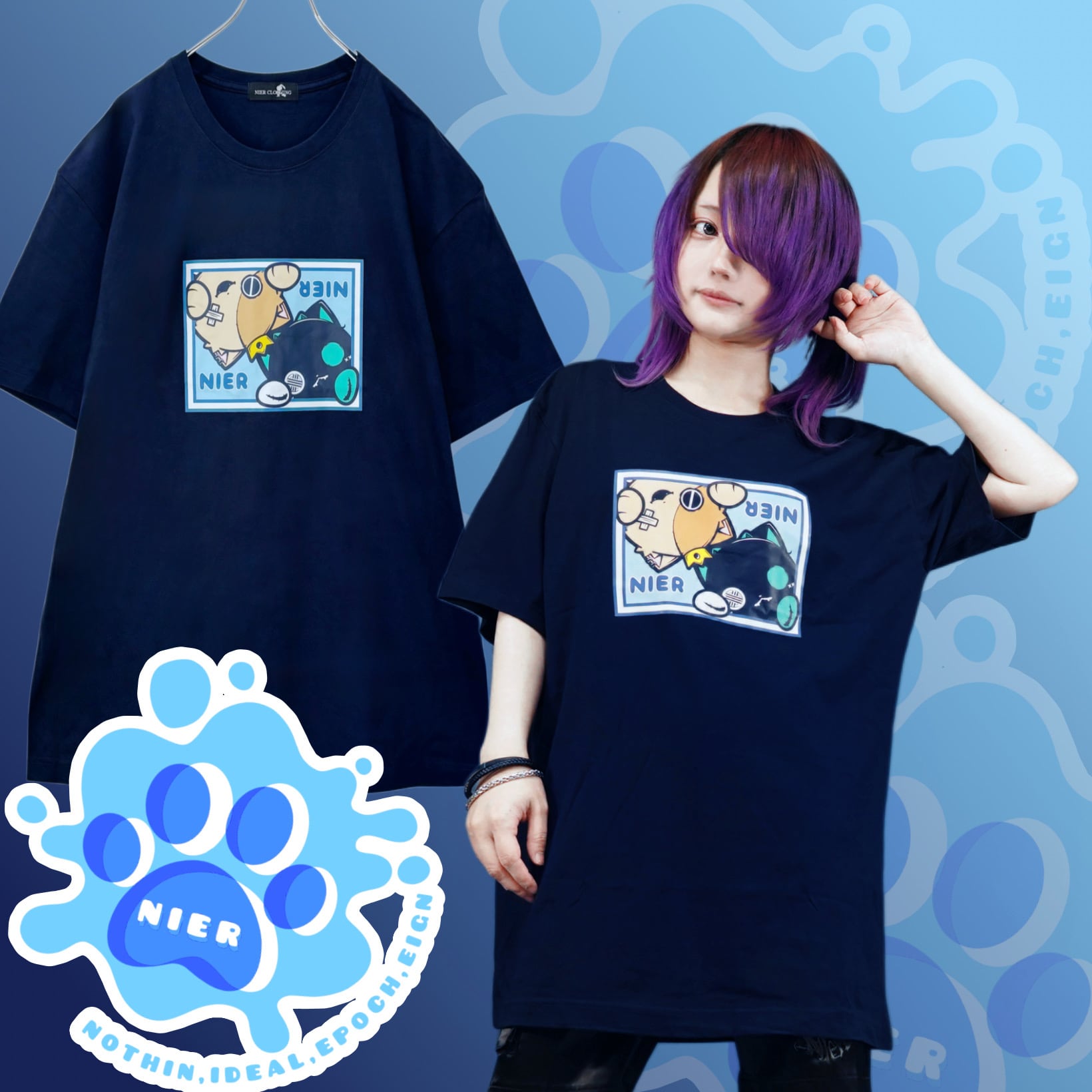 ミケ×シエルの日限定PRICE》FRAME DESIGN NAVY CUTSEW【ミケ＆シエル