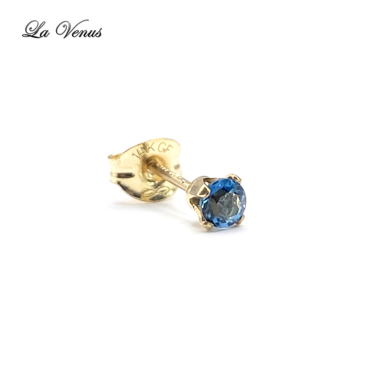 ✴︎14kgf✴︎ ロンドンブルートパーズ ピアス 3mm 金属アレルギー対応  