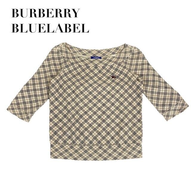 中古 バーバリーブルーレーベル BURBERRY BLUELABEL 五分袖 カットソー