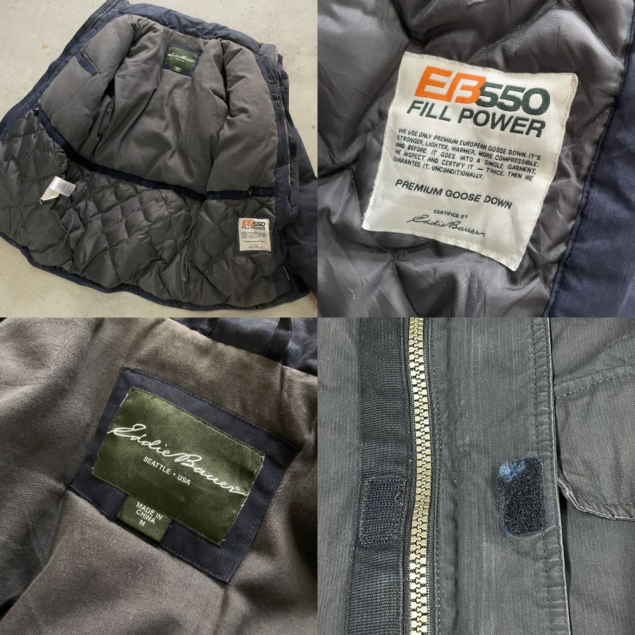 Eddie Bauer エディーバウアー グースダウンジャケット サンフェード M