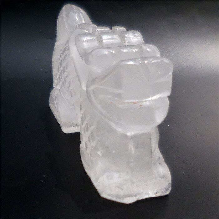 ☘️クリアクォーツ 龍の頭の形　パワーストーン 天然石 002 水晶 龍 ドラゴン パワーストーン カーヴィング クリアクォーツ