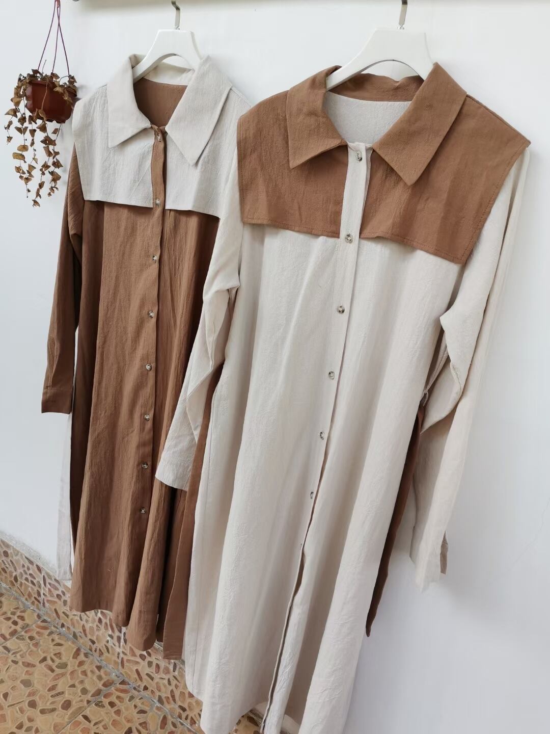 バイカラーシャツワンピース　ASF212010-10