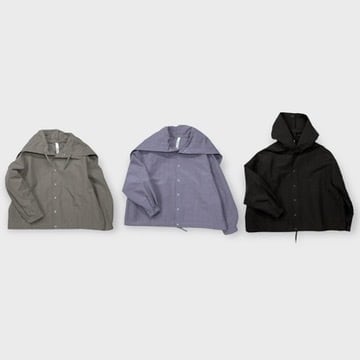 〈 MOUN TEN. 24AW 〉 C/N typewriter sailor hood shirt "シャツブルゾン" / size 1(Mens兼用) / 大人