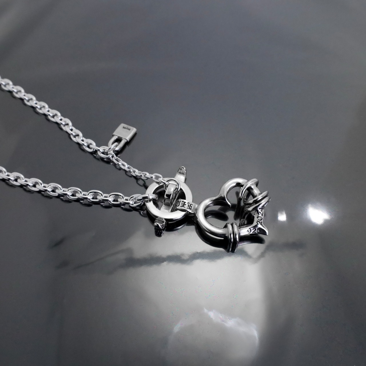 THORNY HEART NECKLACE T-BAR / ソーニーハートTバーネックレス
