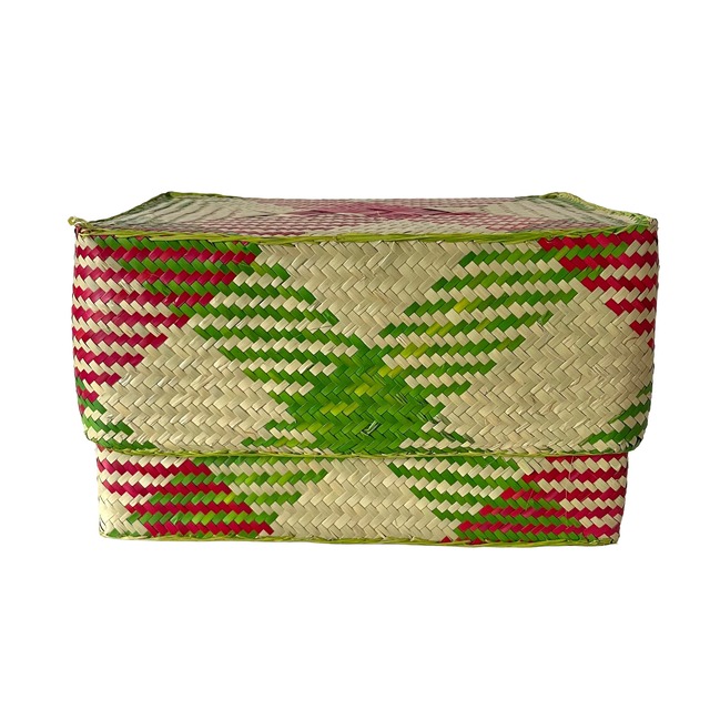 Rectangular colourful basket M w27cm×16.5cm×h15.5cm四角カラフル蓋付き収納かご