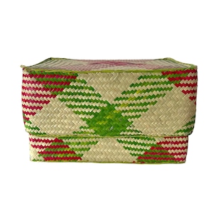 Rectangular colourful basket M w27cm×16.5cm×h15.5cm四角カラフル蓋付き収納かご