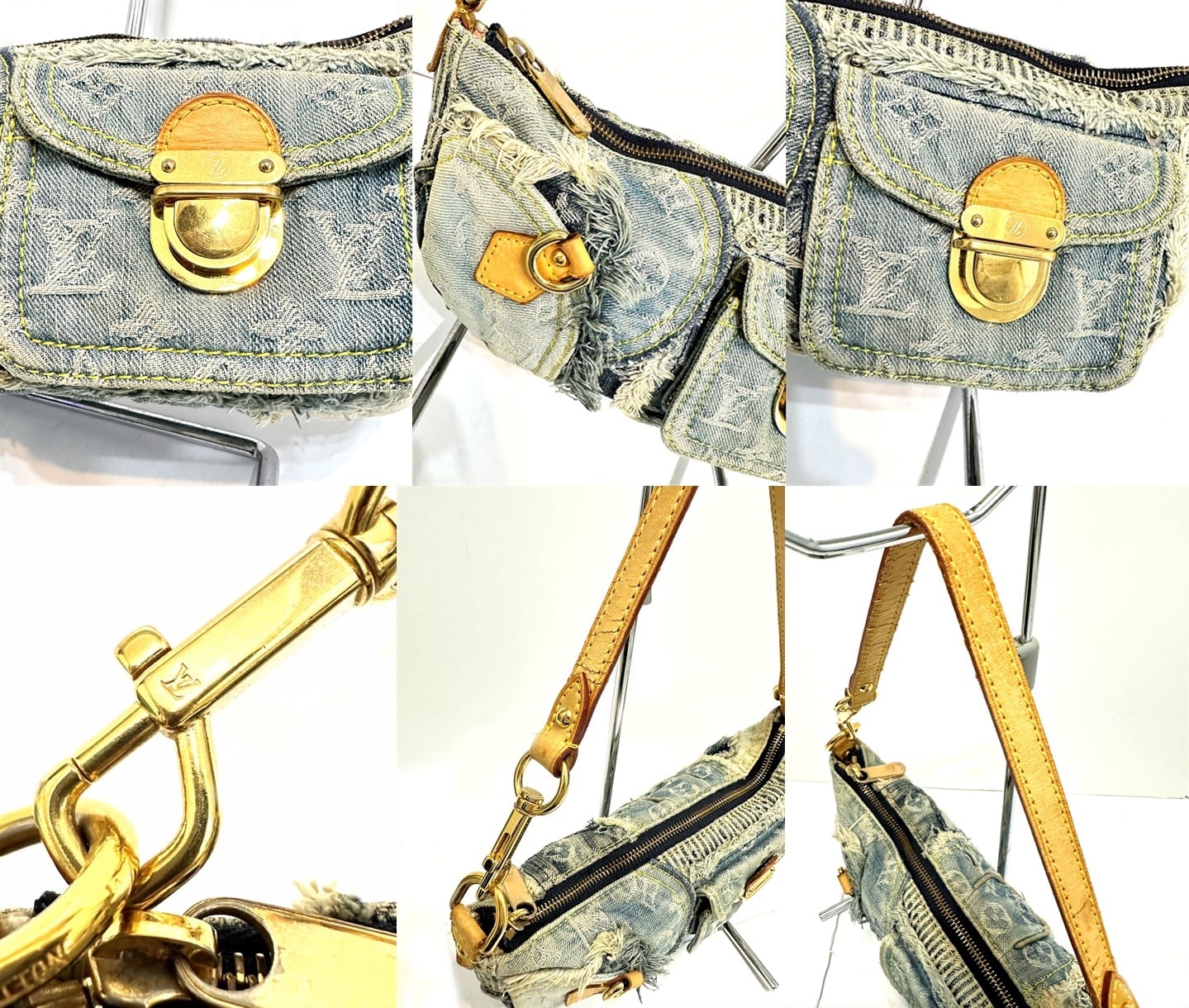ルイ・ヴィトン ショルダーバッグ ゴールド金具 パウチィ モノグラム・パッチワーク M95382 レディース LOUIS VUITTON LOUIS VUITTON】ルイヴィトン『モノグラム デニム パッチワーク