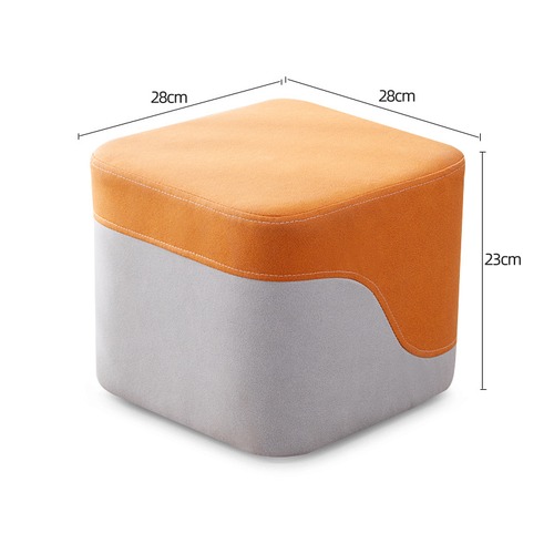 スツール ロータイプ 高さ23cm オレンジ 正方形 四角 椅子 腰掛け 玄関 リビング イス チェア 足置き オフィス 北欧 おしゃれ