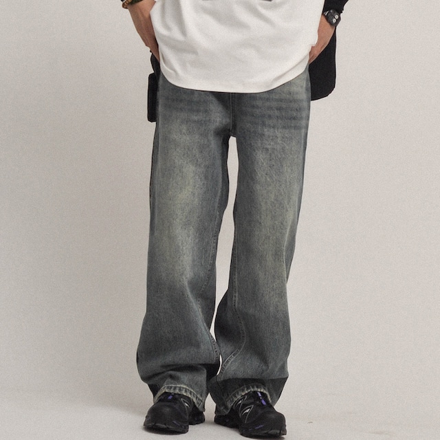 ヴィンテージサイドライン・ワイドデニムパンツ N3592