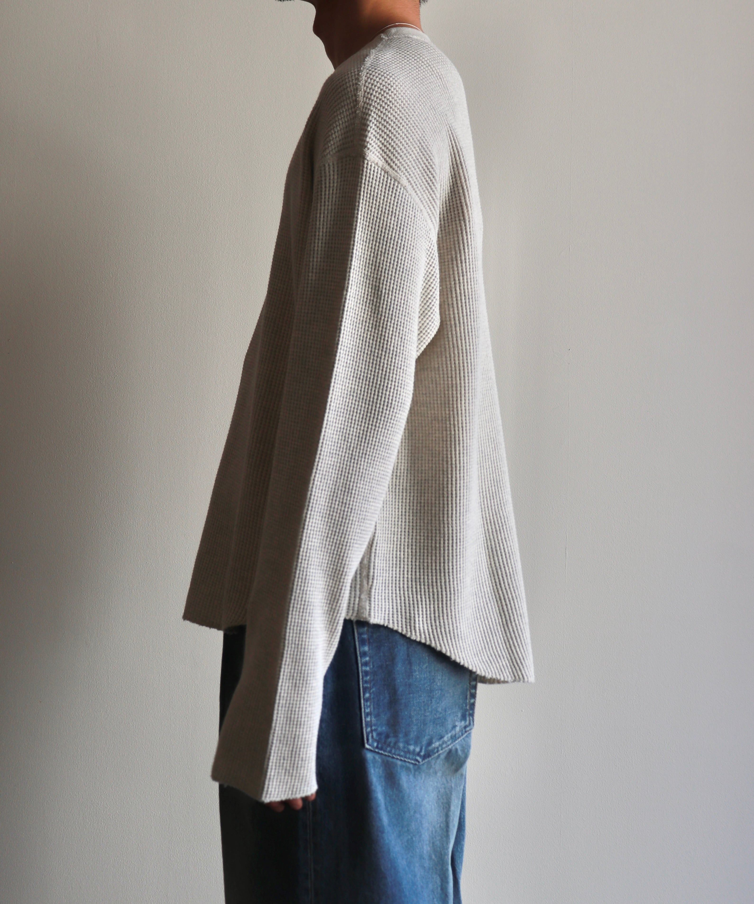 UNUSED / US2523 LONG SLEEVE WAFFLE T-SHIRT (ASH) | AfterSchool