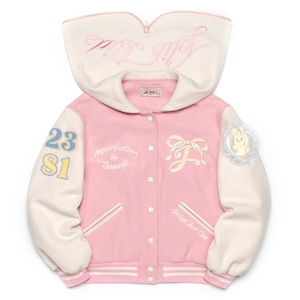 [転売][新品][JOLIE LAIDE] Enya Varcity Jacket (Pink) 正規品 韓国ブランド 韓国通販 韓国代行 韓国ファッション Vintage Lover Club