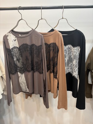【GALENA】レースコンビロングスリーブTシャツ　70062-4101