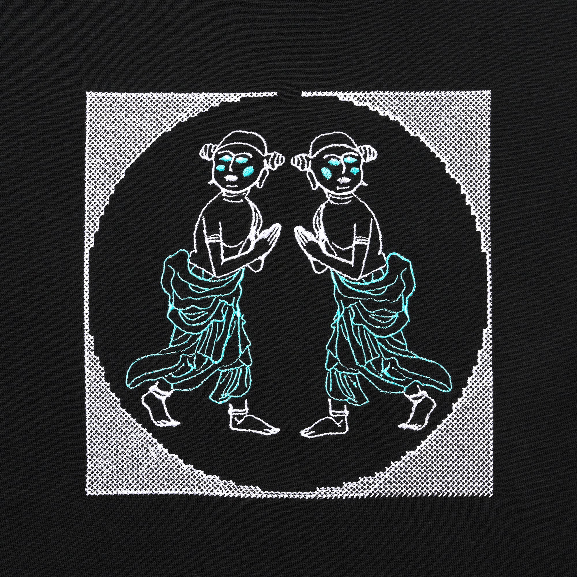 善財童子 Tシャツ (刺繍) ブラック 6.2oz | BOSATSU BRAND｜ボサツ