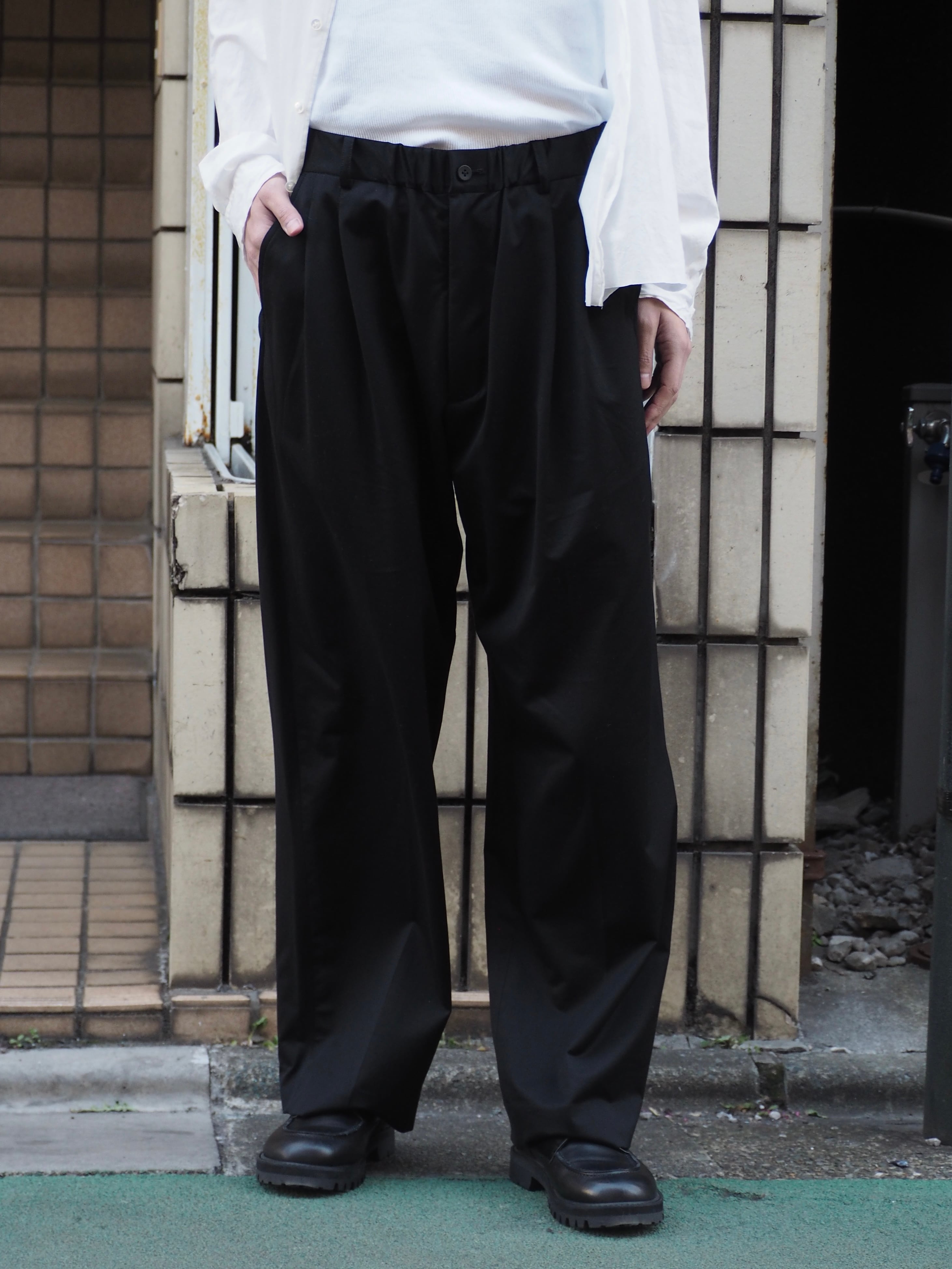 LAST1】KANEMASA PHIL. 46G Tuck Easy Pants(BLACK) | novastore