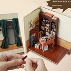 ブックエンド ミニチュア ハウス 手作り 組み立て 模型 クリエイティブ 誕生日 プレゼント クリスマス おしゃれ インテリア ホリデー 木製 3Dパズル ブラウン モダン 北欧 LEDライト DIY