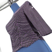 【美品 社交ダンス衣装】トップス leirena レイリーナ 紫 パープル ブラック 黒 水玉 ドット かわいい 可愛い 上品 シック
