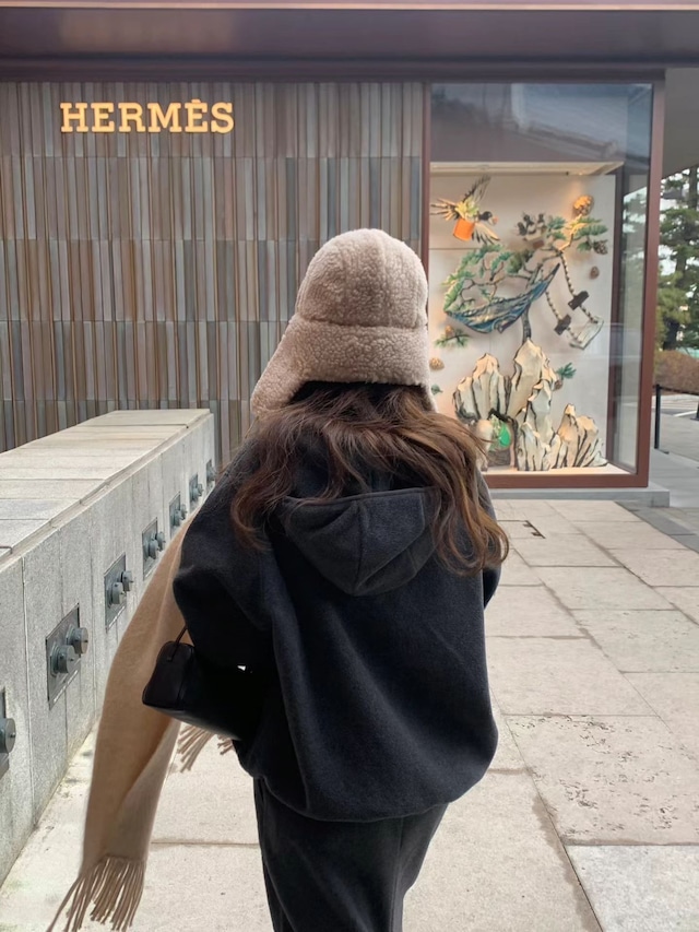 (予約) ounce / Mellow hoodie half zipup 2color