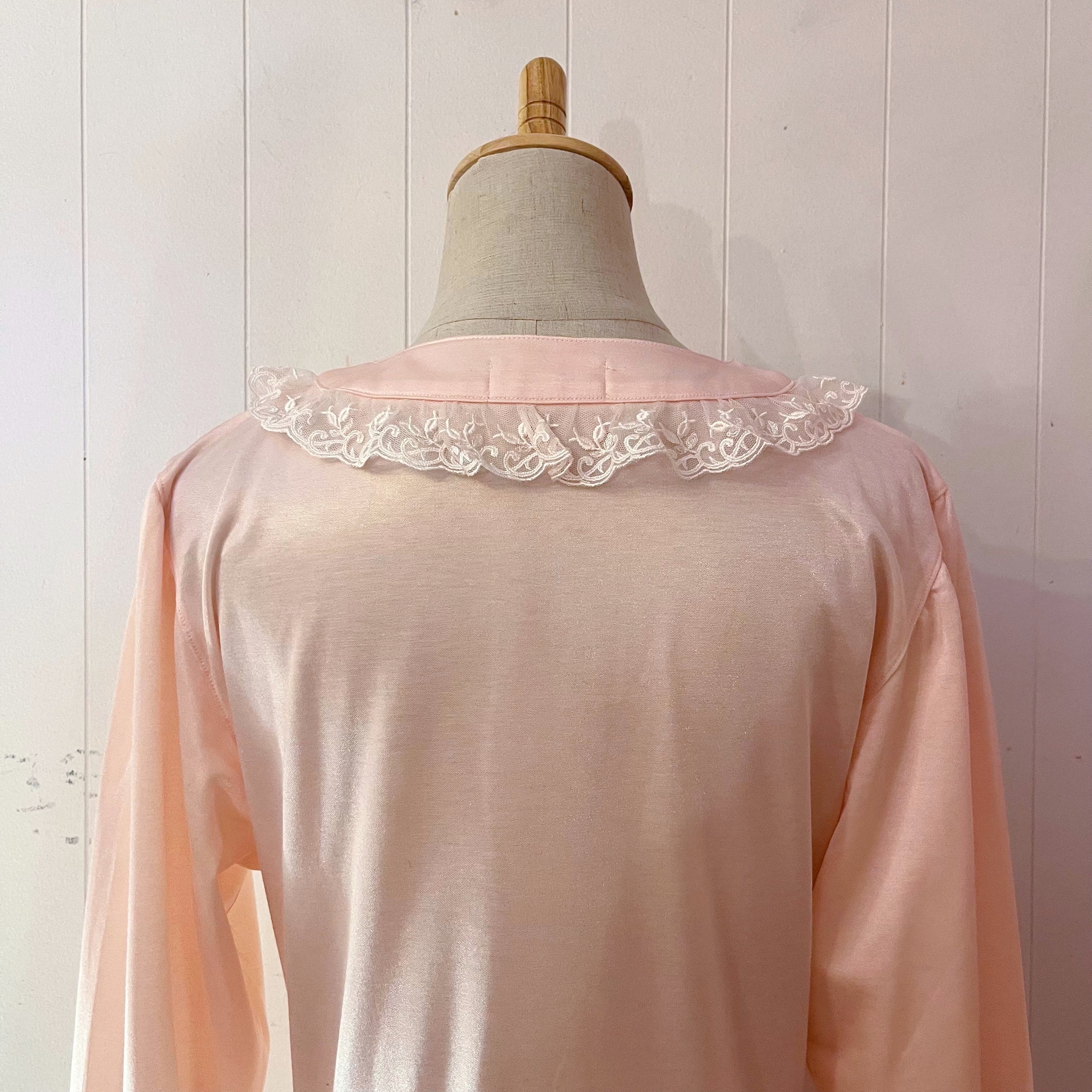 frill lace pink neglige one-piece