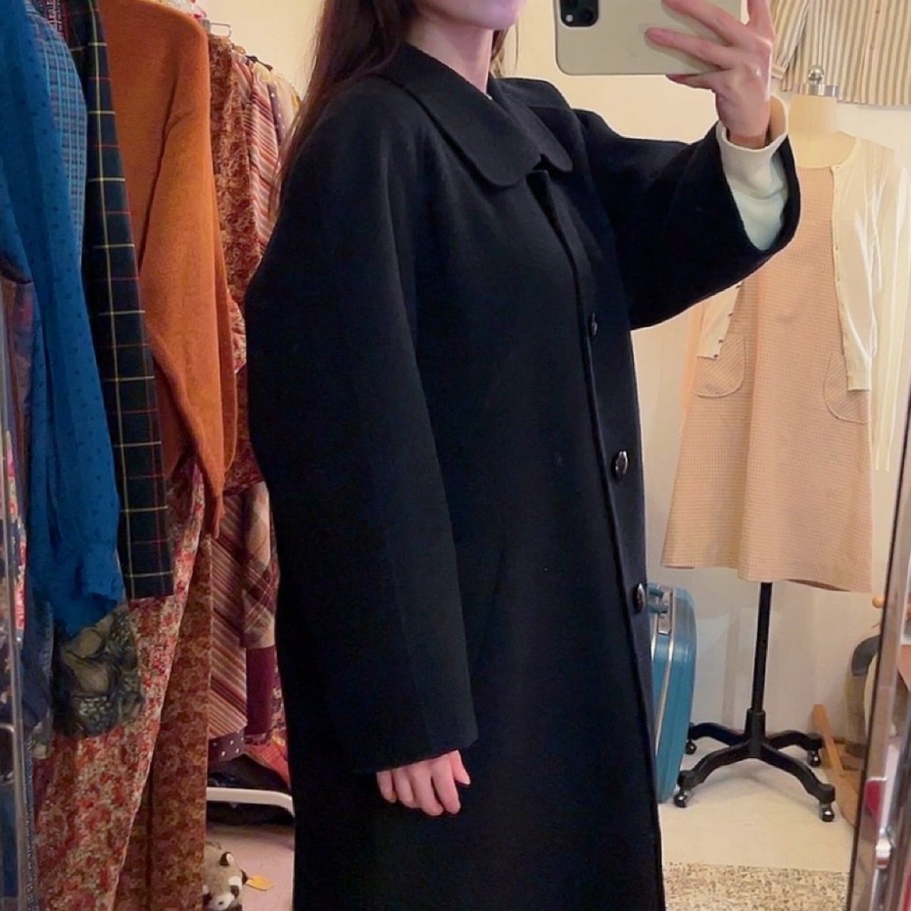 black lambs wool coat