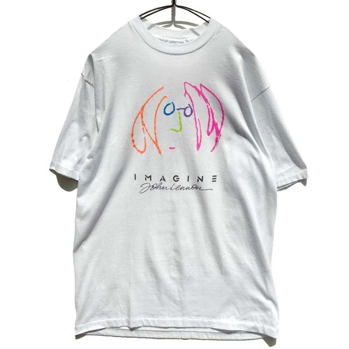 【John Lennon】Vintage John Lennon Neon Color Print T-Shirt【1990s-】