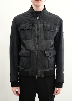 "ARMANI JEANS" pig leather switching jacket
